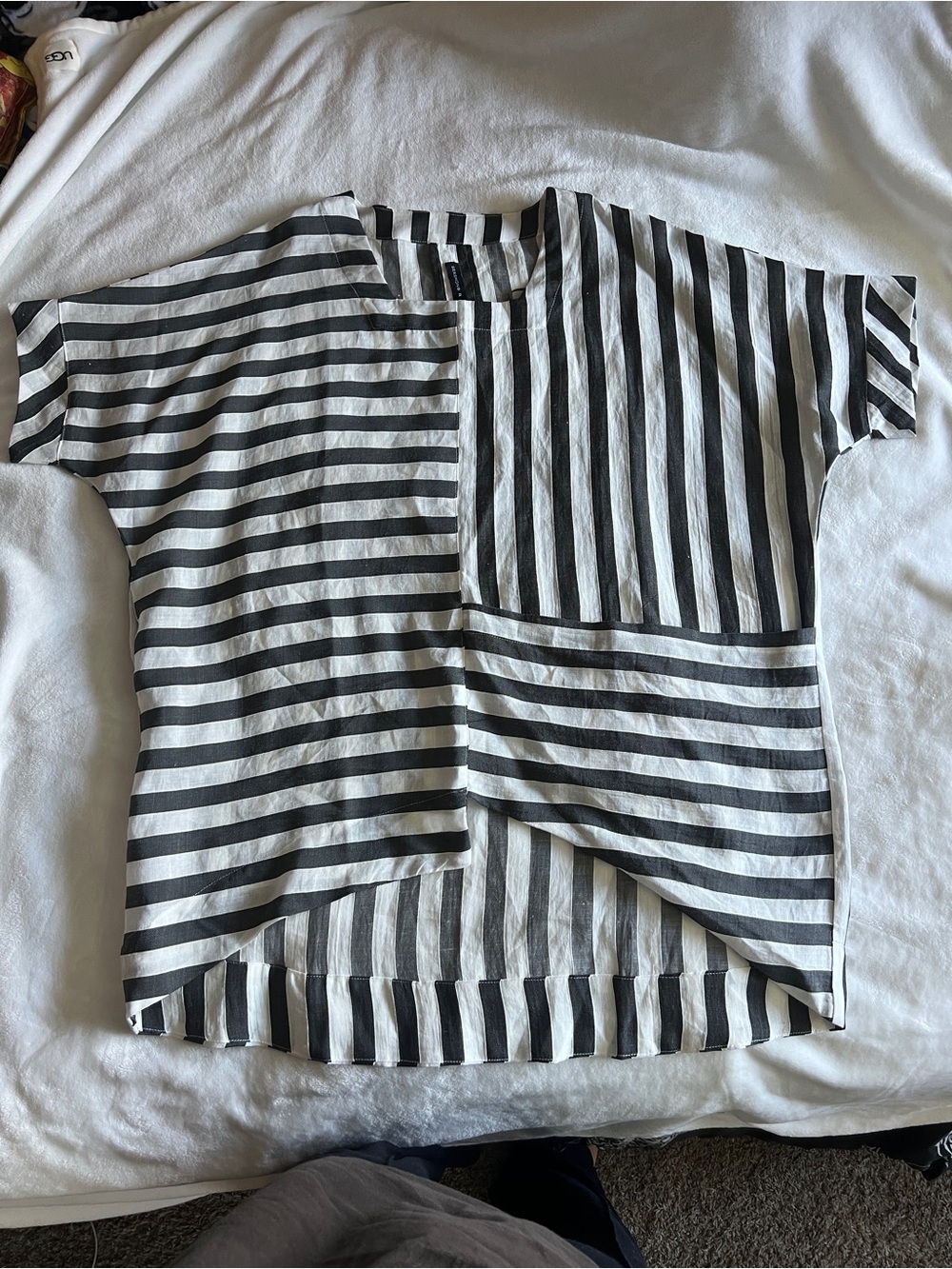 Gershon Bram black and white striped cover up